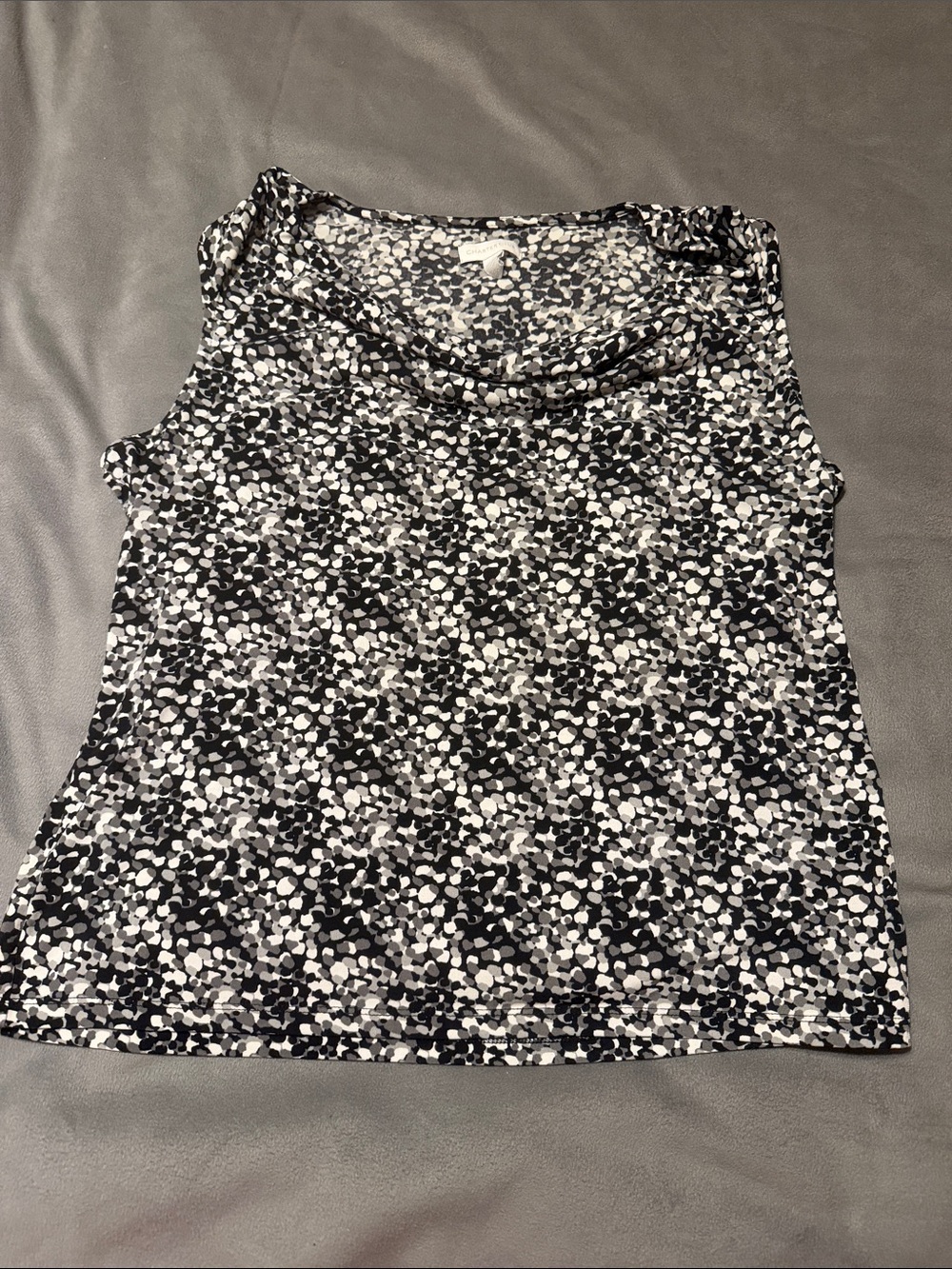 Charter Club Black & White Printed Cowl Neck Camisole